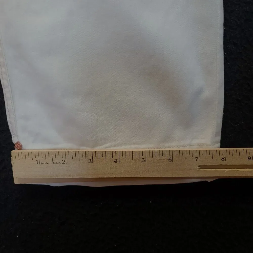DNA Womens Jeans White Size Small 100% Cotton Belted Zip Button Closure Pockets